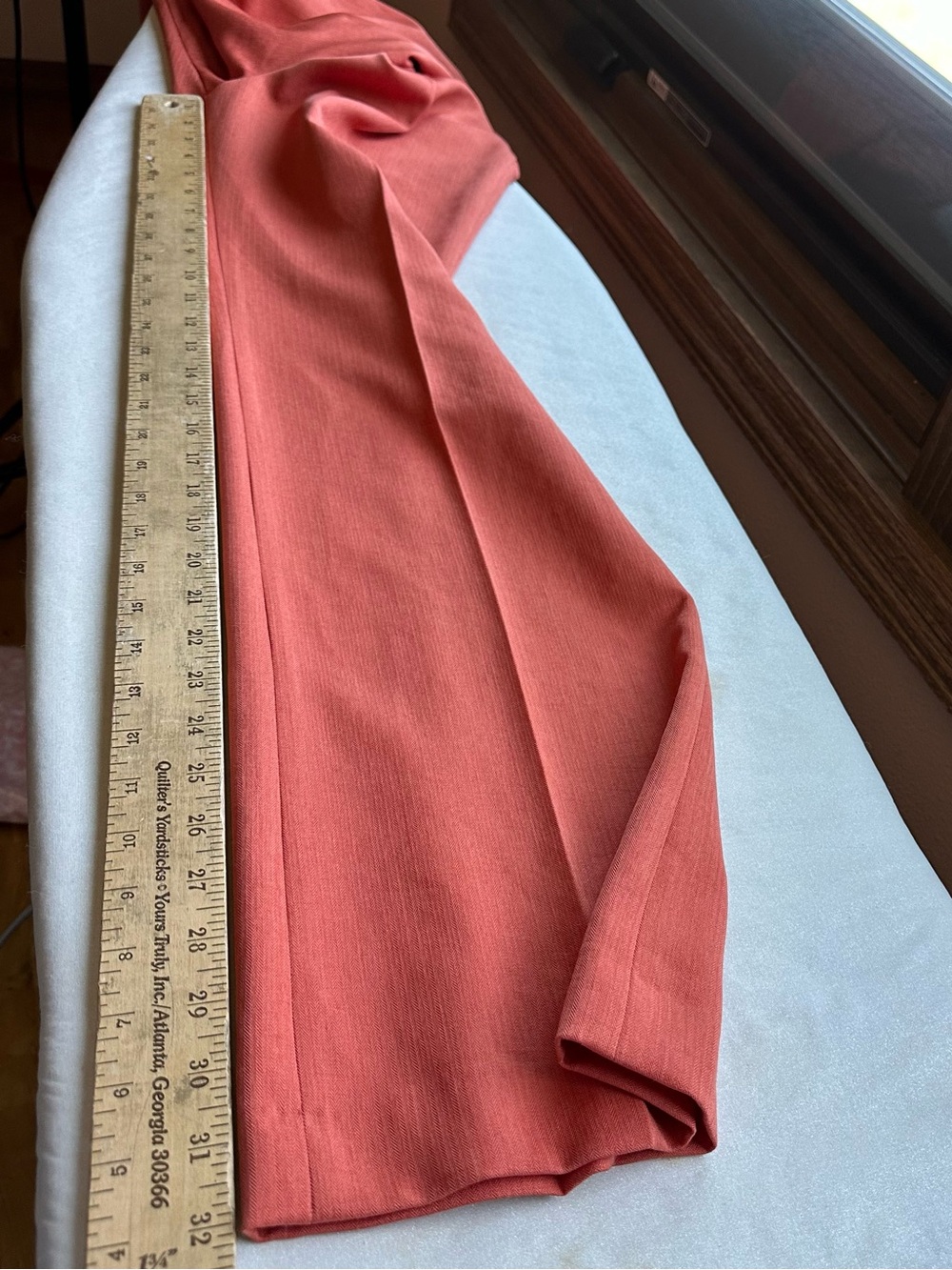 Lior Paris Pants Womens T2 US 6 Rust Coral Wide Leg Flat Front Made France 29x32 - Picture 11 of 13